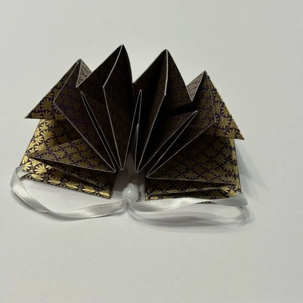 Metallic Gold and Purple Folded Origami Star Ornament Unique